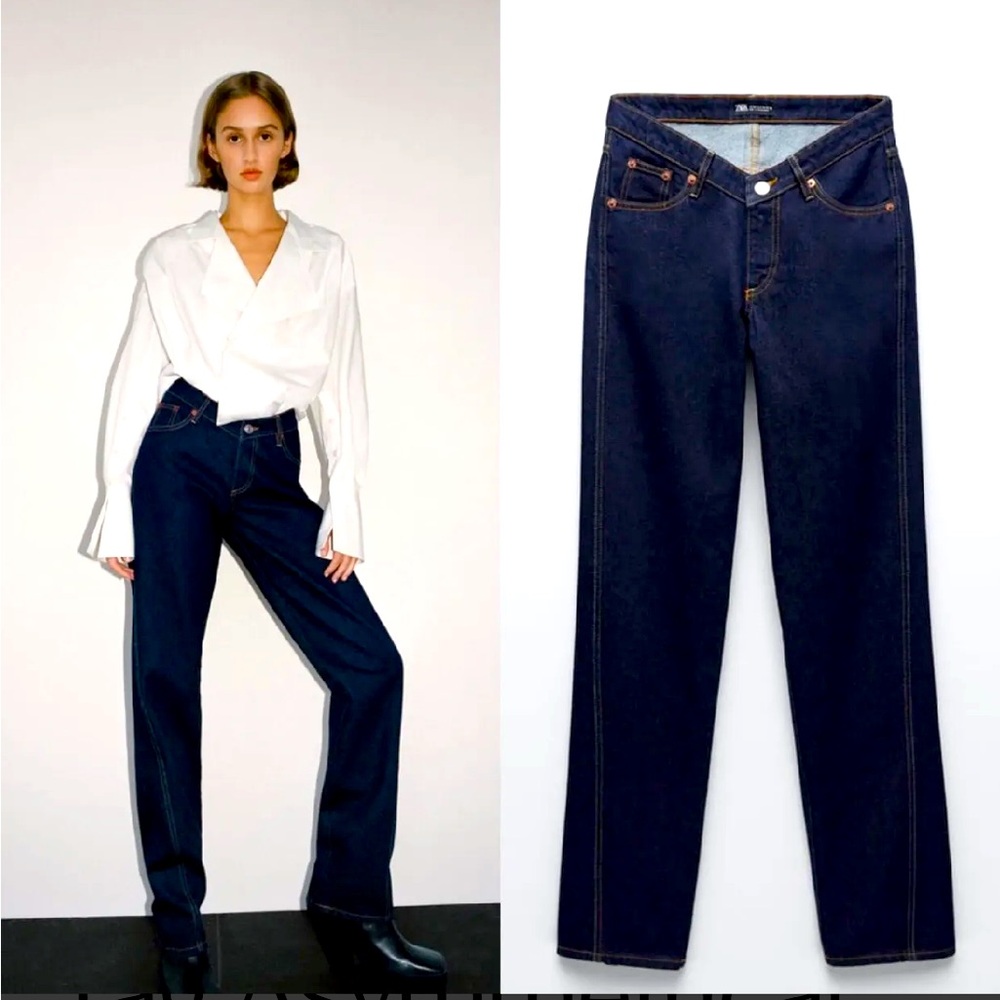 Zara Asymmetrical V Waist Jeans